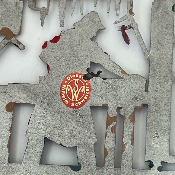 Vintage Estate Wilhem Schweizer Metal Christmas Tree Ornament The Carpenter - Picture 3 of 9